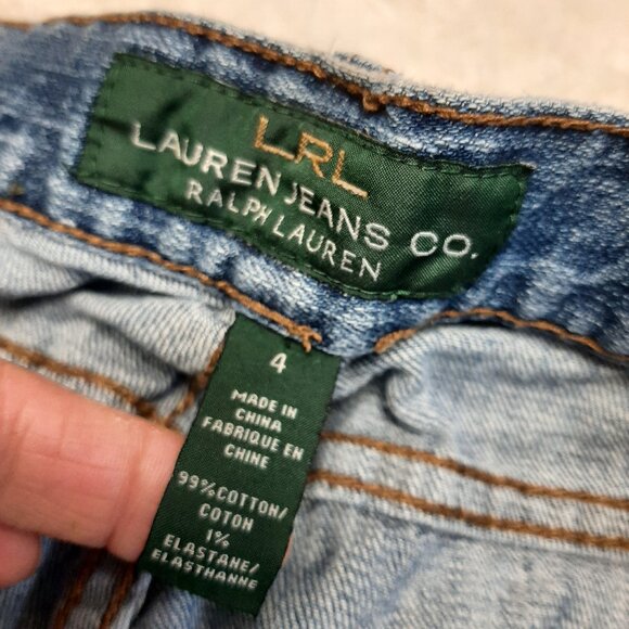 LRL Ralph Lauren Jeans Women's Denim Classic Bermuda Denim Shorts Size 4 - Picture 7 of 9